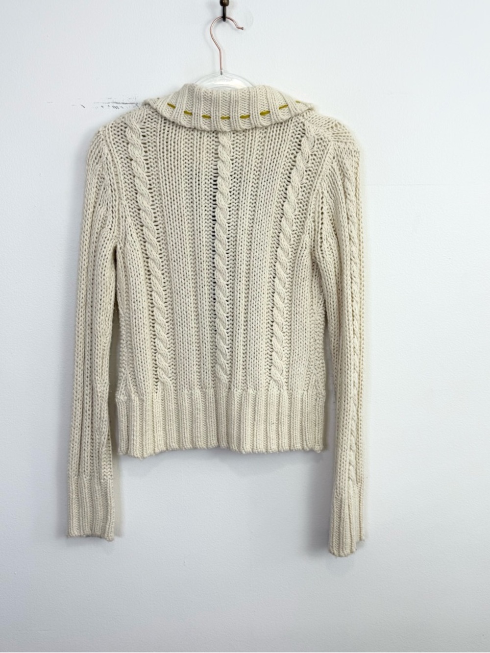 Anthropologie Field Flower Chunky Knit Cardigan Wool Blend Penguin Sweater M - Picture 5 of 5